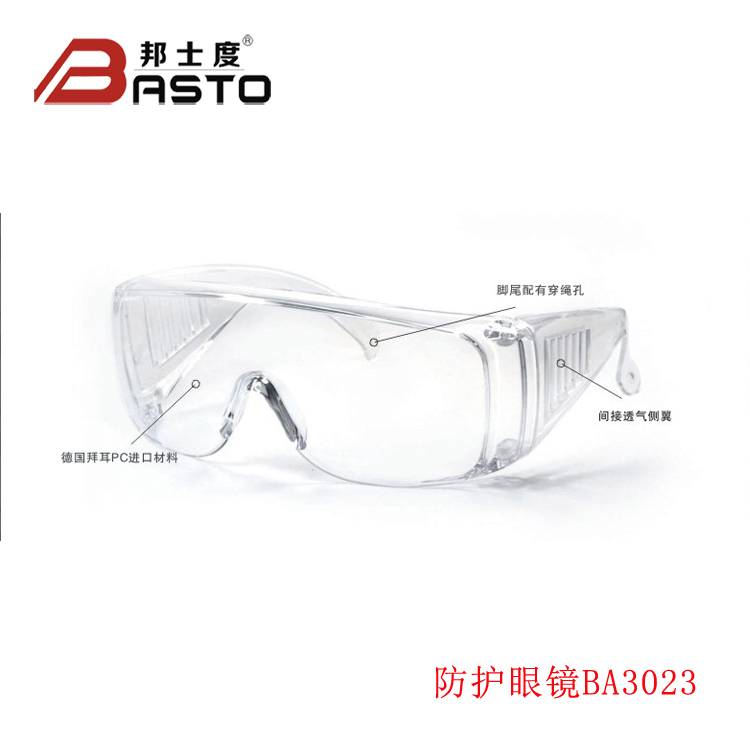 厂家直销邦士度PC安全护目镜BA3023访客眼镜百叶窗CE防护眼镜.png